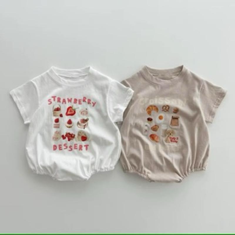 Baby dessert print cotton romper