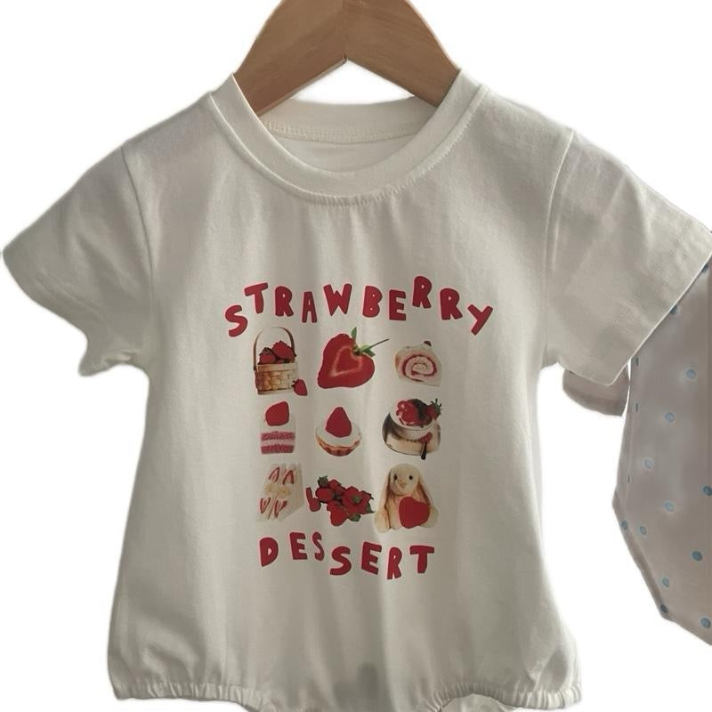 Baby dessert print cotton romper